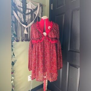 Free people red floral dress